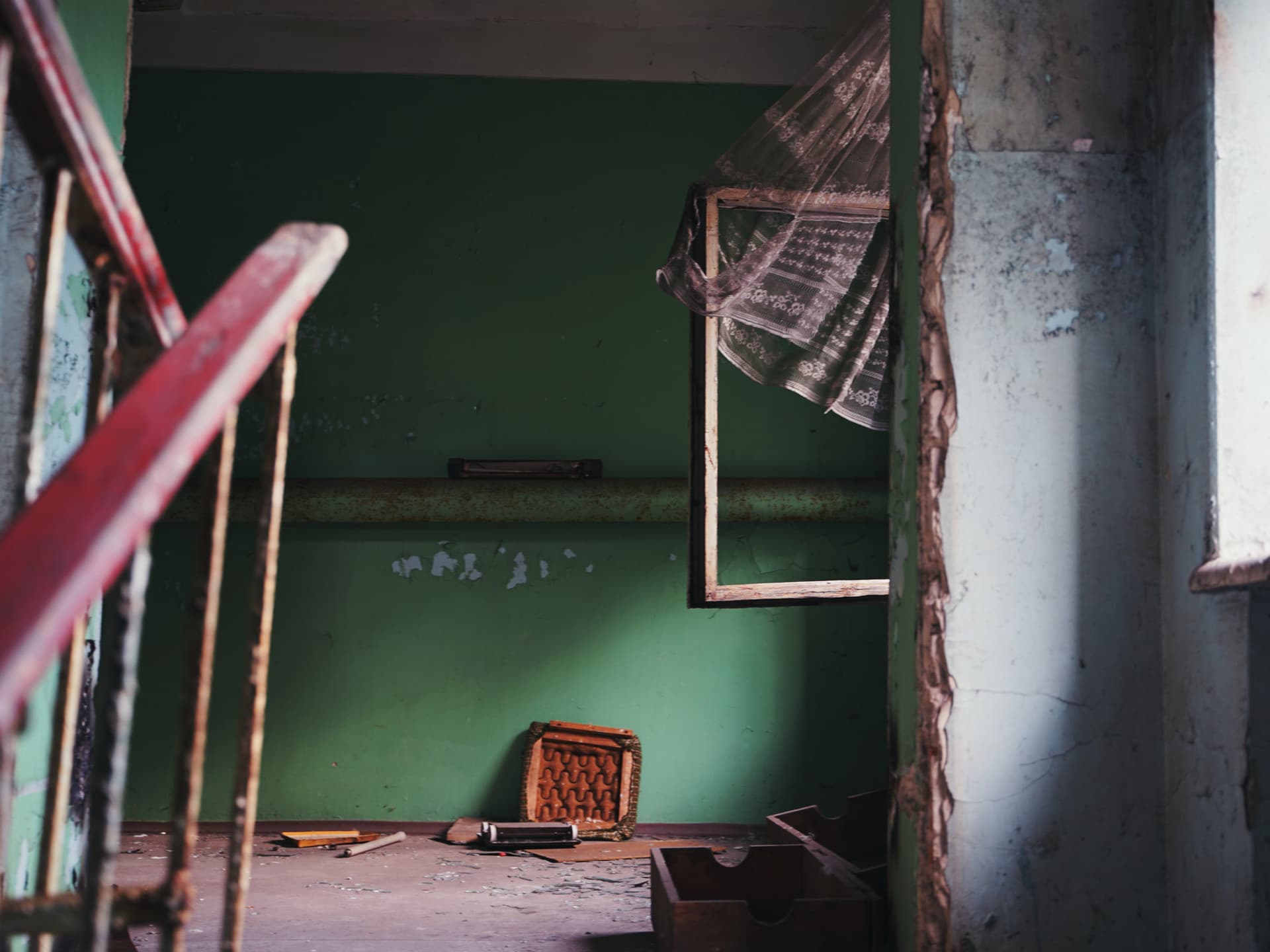 Items in a destroyed building in Donetsk, eastern Ukraine. Items in a destroyed building in Donetsk, eastern Ukraine.